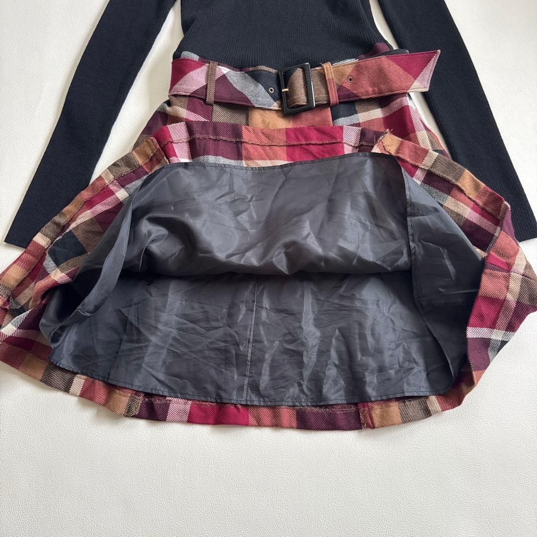 セール ブルーレーベルクレストブリッジ ニットワンピース ベルト付き