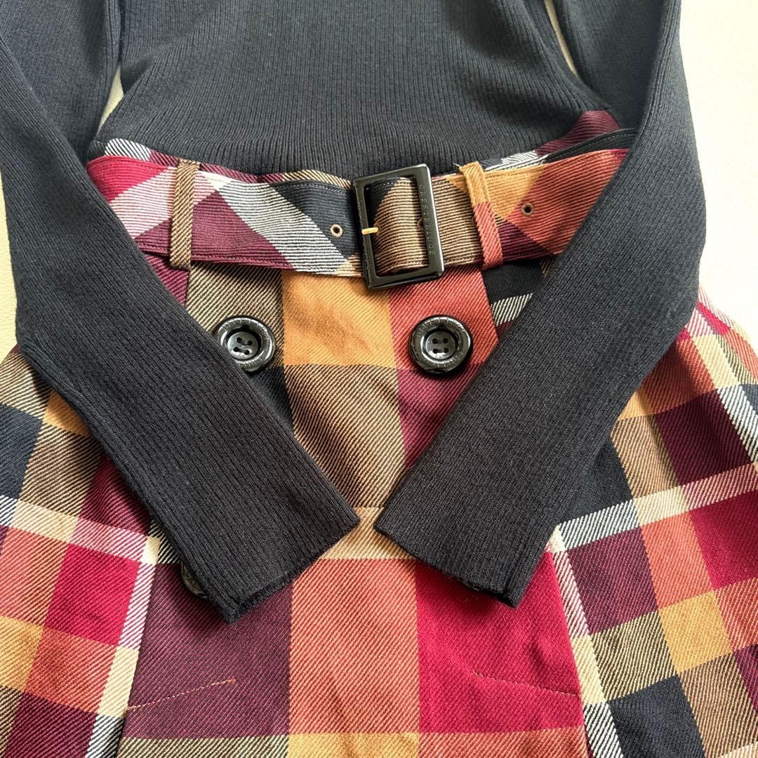 セール ブルーレーベルクレストブリッジ ニットワンピース ベルト付き