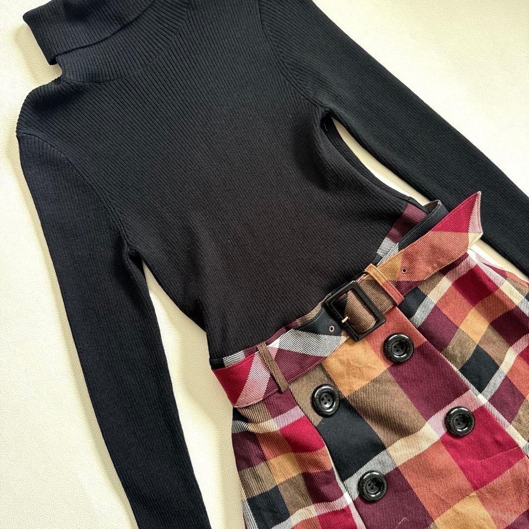 セール ブルーレーベルクレストブリッジ ニットワンピース ベルト付き