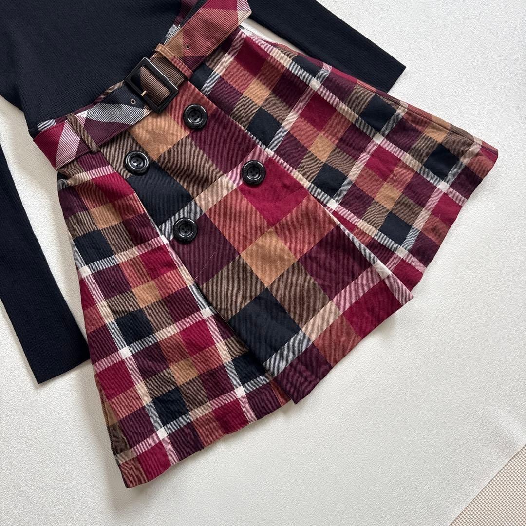 セール ブルーレーベルクレストブリッジ ニットワンピース ベルト付き