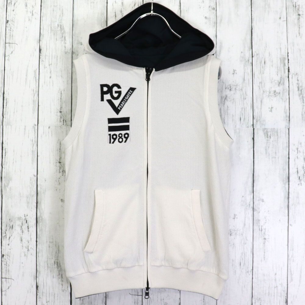 PEARLY GATES パーリーゲイツ リバーシブル ジップアップベスト ブランドロゴフード付 サイズ1 M ゴルフウェア