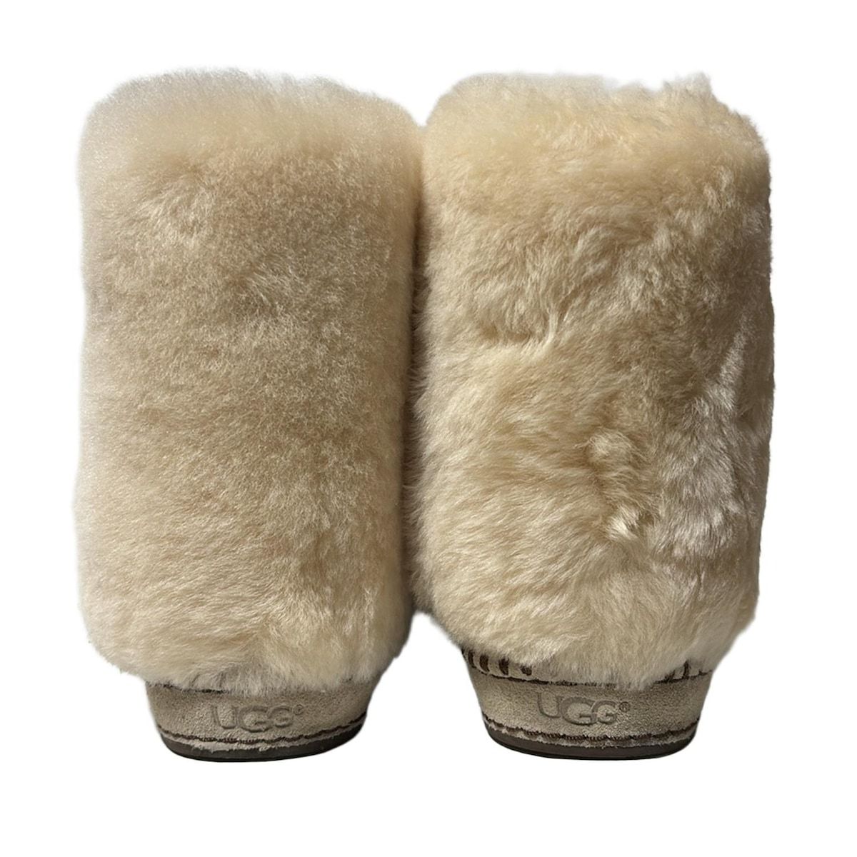  UGG アグ ショートブーツ 22 レディース ケストレル 1007729 ブラウン×アイボリー ムートン ブーティ ブーツ