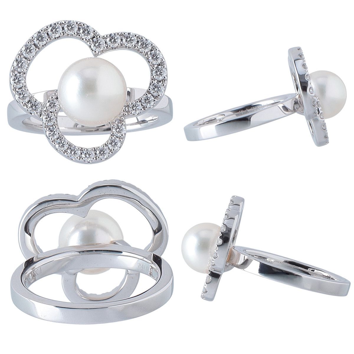 タサキ チャンツ パール ダイヤ リング 現行モデル アコヤパール8.5mm