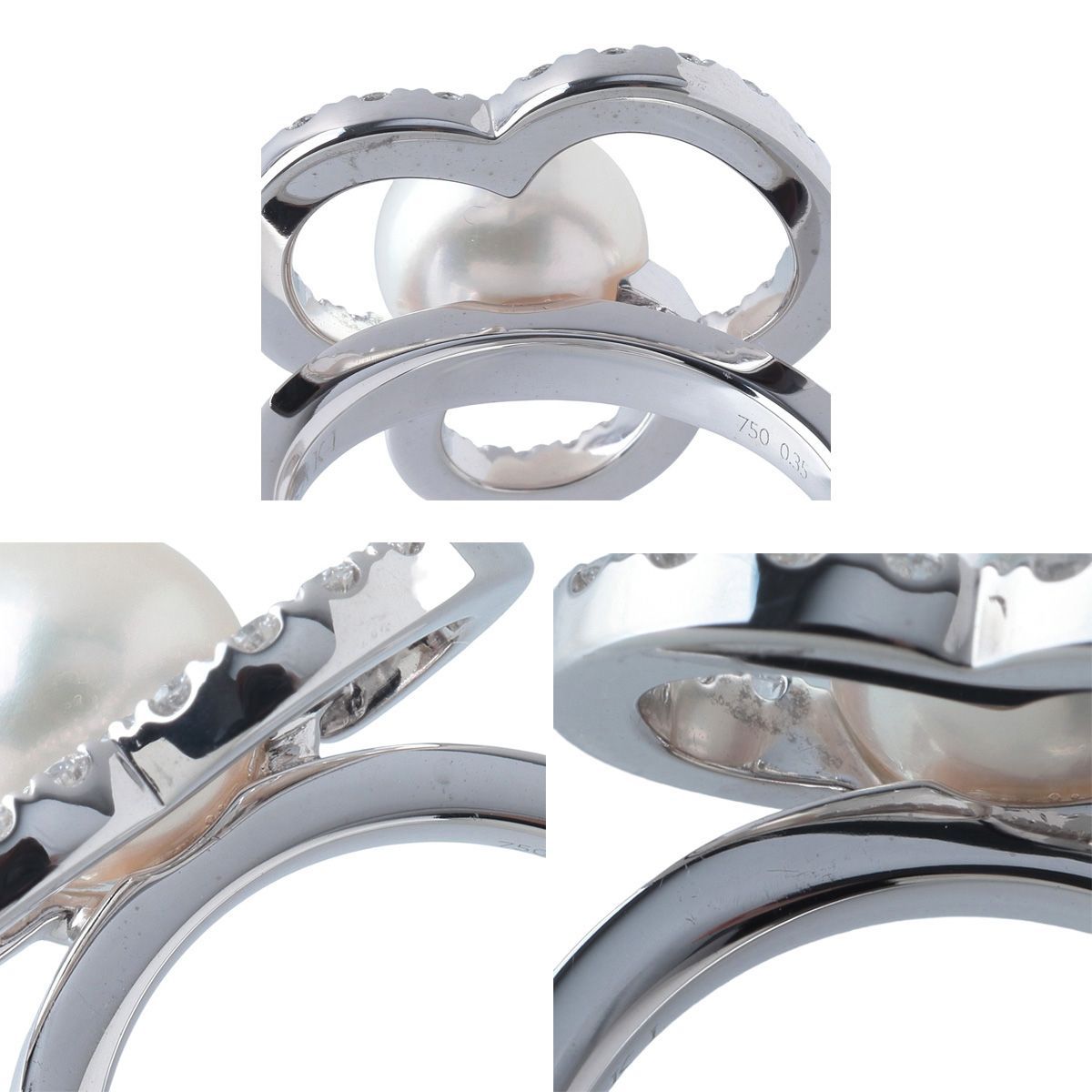 タサキ チャンツ パール ダイヤ リング 現行モデル アコヤパール8.5mm