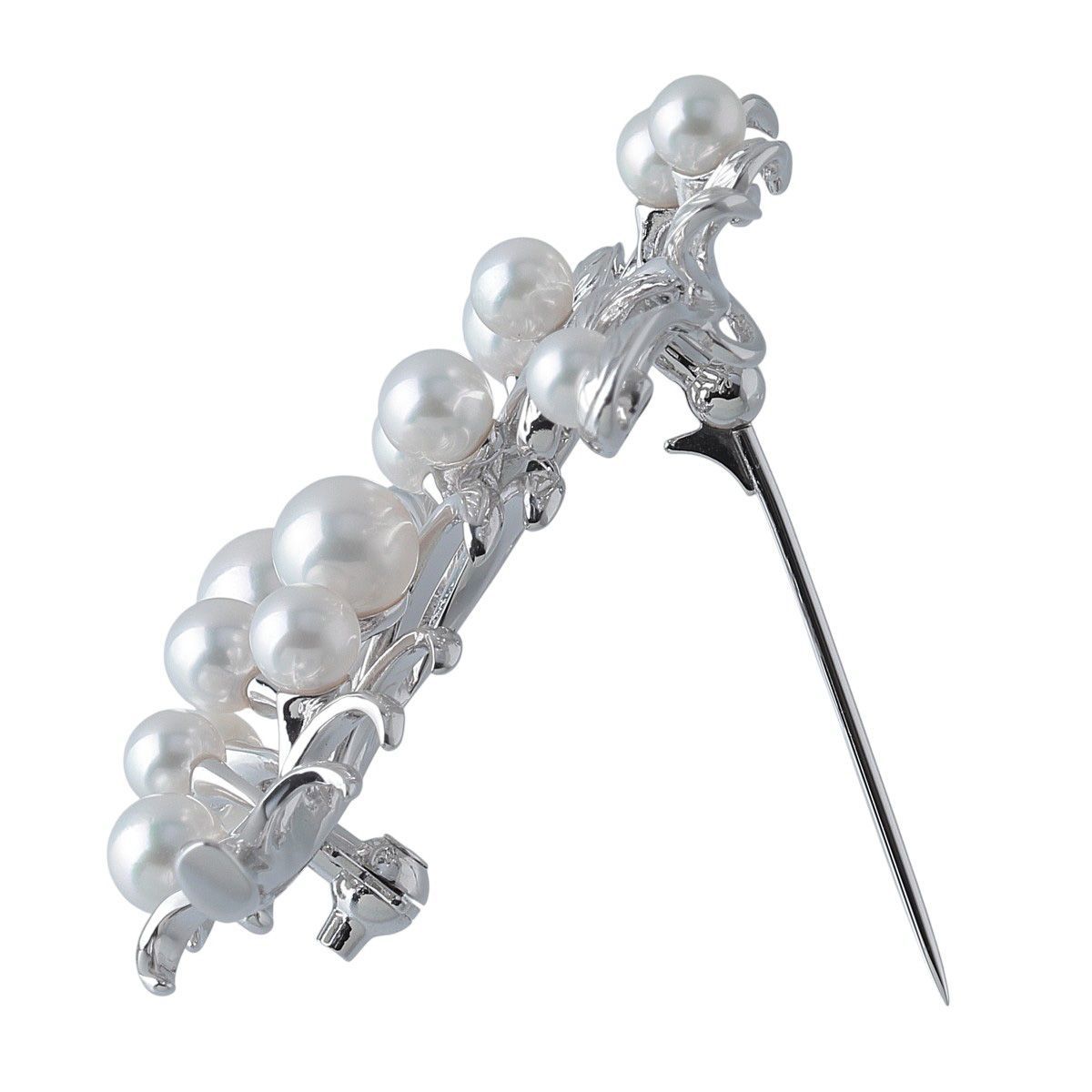 超美品　ミキモト　アコヤパール　12粒　6.5mm-4mm シルバーブローチ ミキモト パール ブローチ 現行モデル シルバー アコヤパール3.5mm