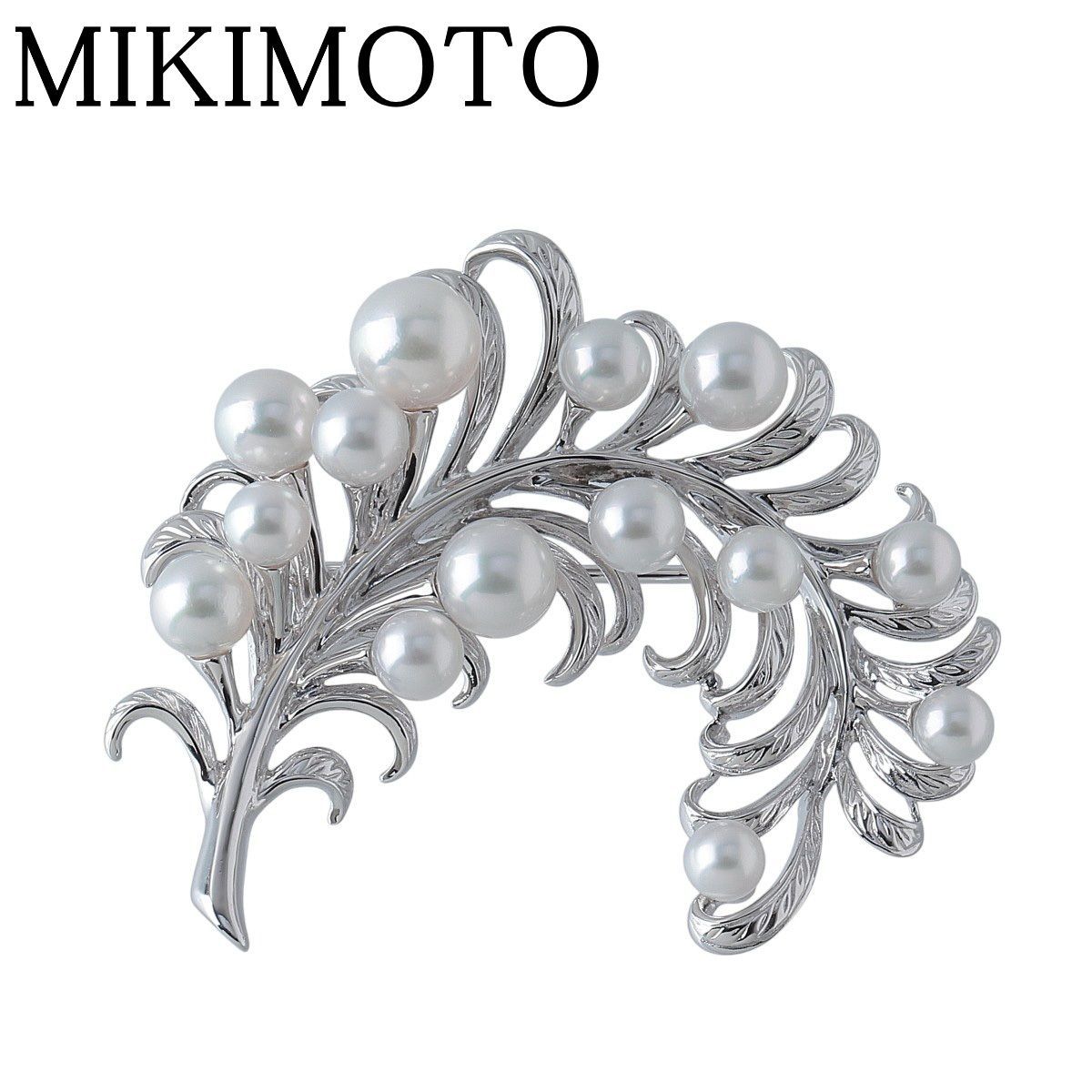 ミキモト パール ブローチ 現行モデル シルバー アコヤパール3.5mm