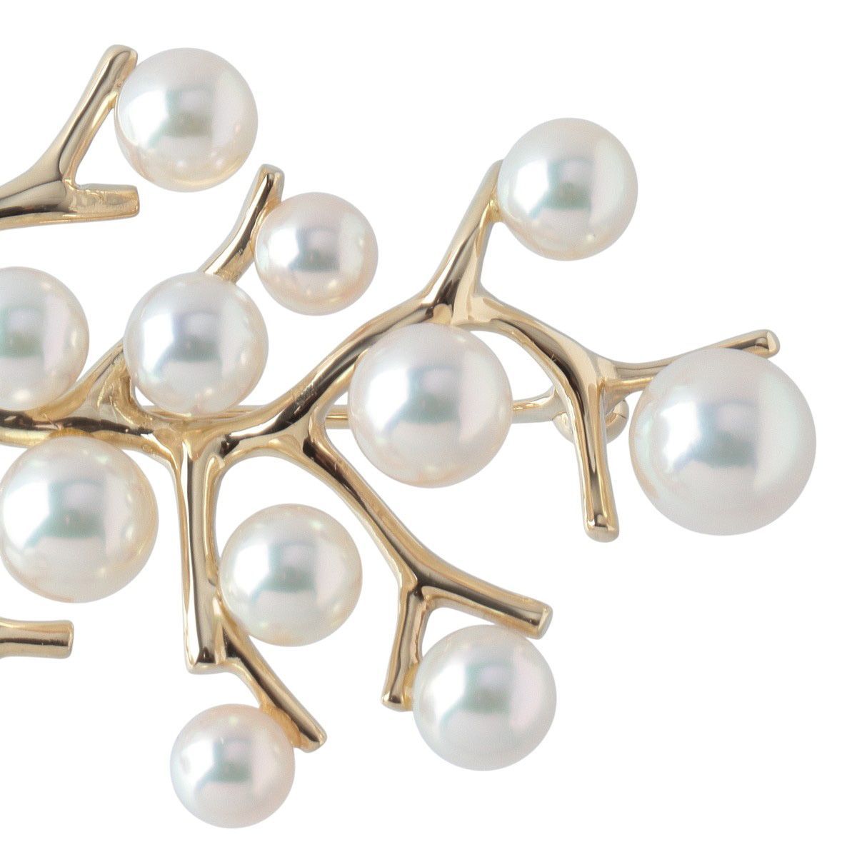 ミキモト　パール　ブローチ　備品 ミキモト パール ブローチ ラージサイズ 幸福の木 K18YG パール4.6mm