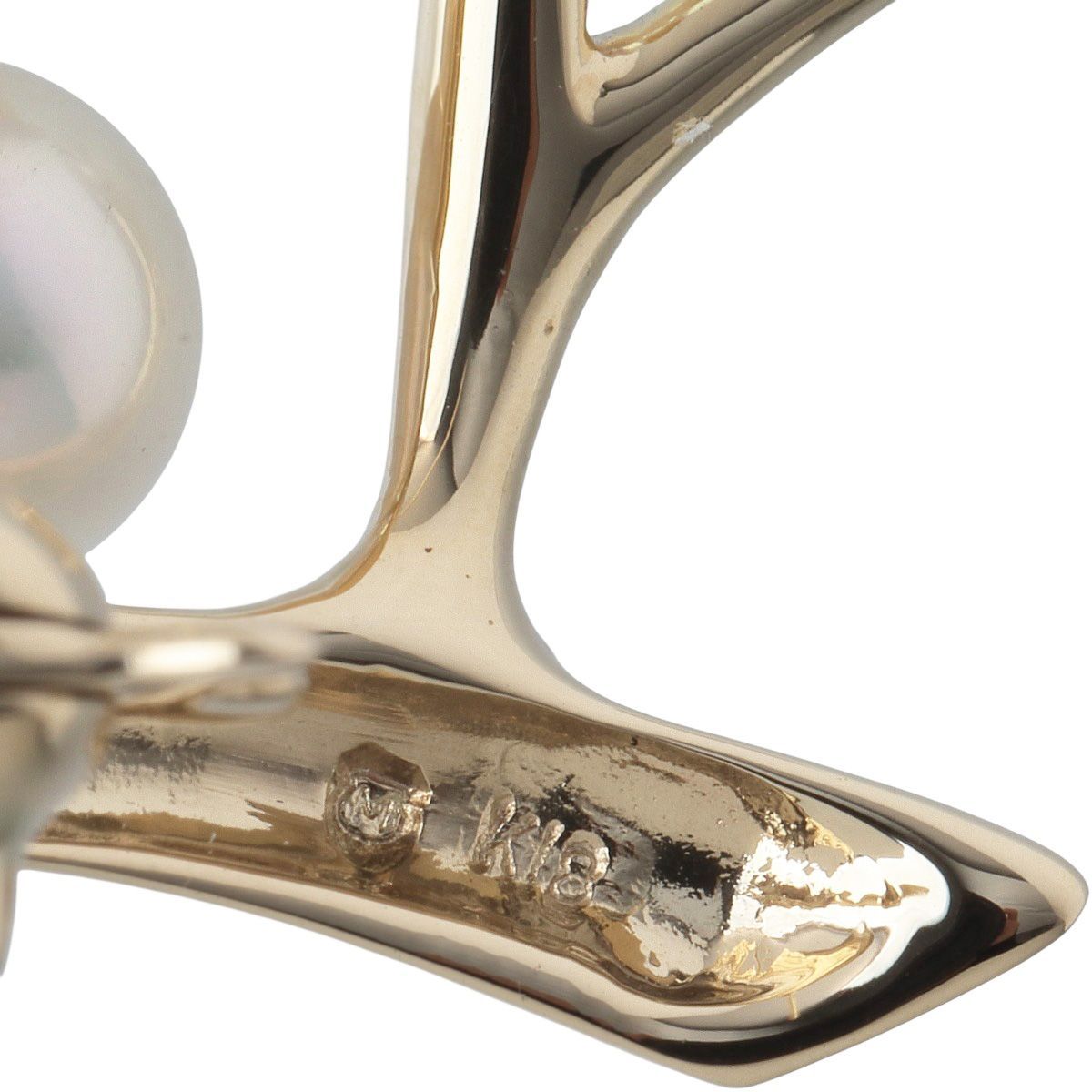 ミキモト パール ブローチ ラージサイズ 幸福の木 K18YG パール4.6mm