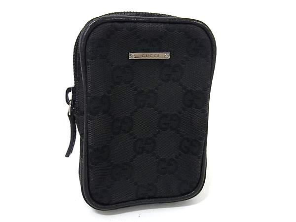 GUCCI グッチ ポーチ GGキャンバス 115249 ブラック キャンバス レザー ユニセックス