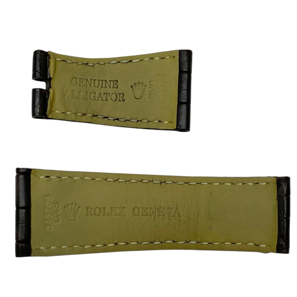 ロレックス スカイドゥーエラー 345709 ウォッチ用 アリゲーター レザー ストラップ 腕時計 革ベルト ブラウン ROLEX 安心品質 上質