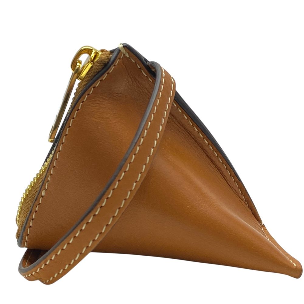 セリーヌ トローチ チャーム レザー コインケース キーリング キーホルダー ミニポーチ ブラウン CELINE 安心品質