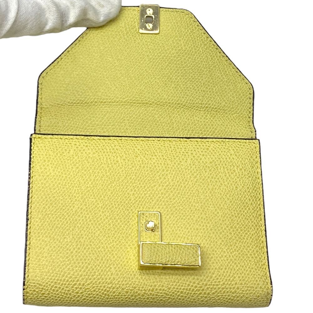 ヴァレクストラ イジィデ 財布 三つ折り財布 折り財布 レザー イエロー