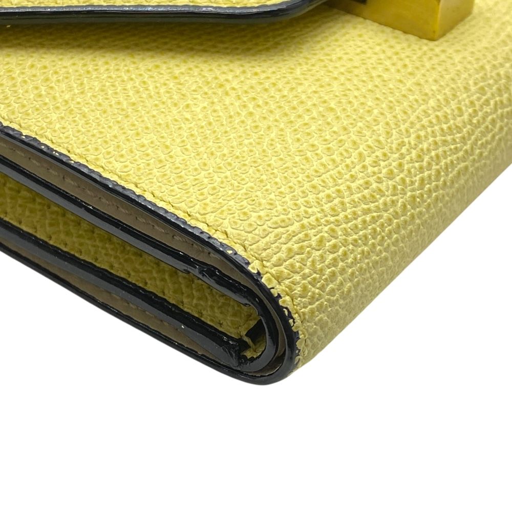 ヴァレクストラ イジィデ 財布 三つ折り財布 折り財布 レザー イエロー