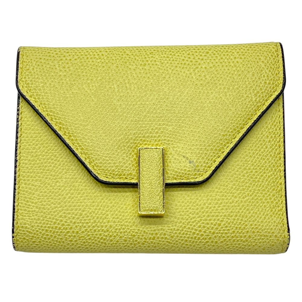 ヴァレクストラ イジィデ 財布 三つ折り財布 折り財布 レザー イエロー