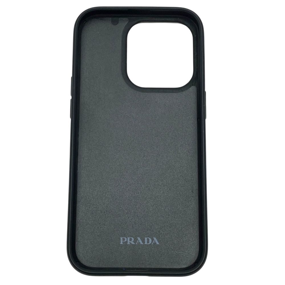 プラダ iPhone 14 Proケース スマホケース アイフォンケース サフィアーノ 三角ロゴ トライアングル ブラック PRADA ブランド保証