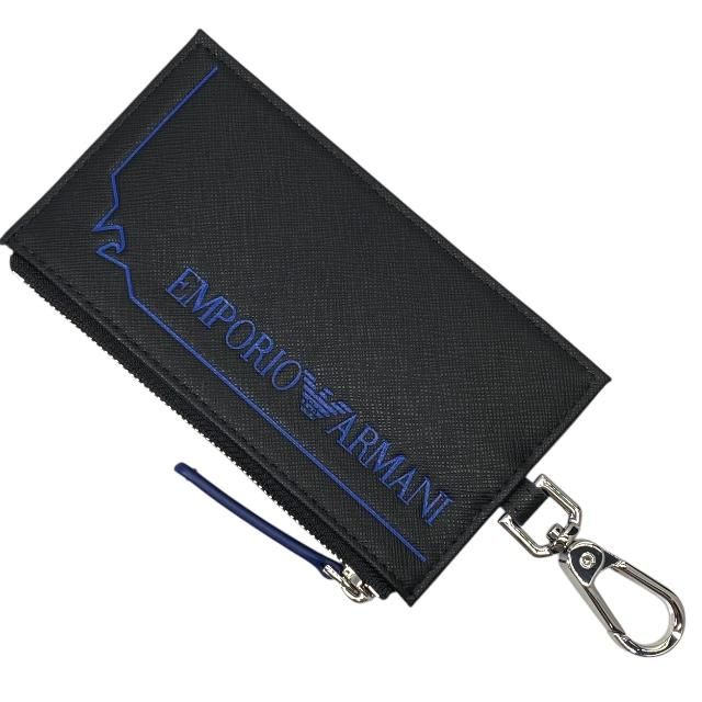 エンポリオ アルマーニ ネックストラップ カードフォルダー フラグメントケース コインケース ブラック EMPORIO ARMANI ブランド保証 軽量 実用性 高耐久