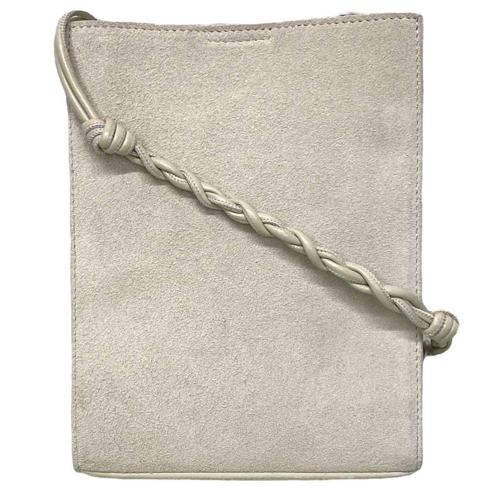 ジルサンダー タングル スモール ショルダーバッグ クロスボディバッグ ミニバッグ 斜め掛け ロゴ レザー スエード ホワイト系 JIL SANDER ユニセックス コンパクト