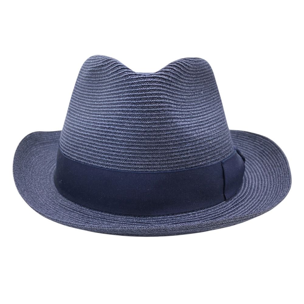 ボルサリーノ Treccia canapa ヘンプブレードハット スモールブリム ストローハット ネイビー サイズ57 リユース 上質 洗練 デイリー使い 軽やか