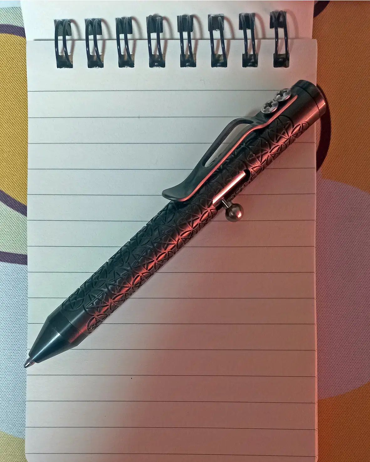 ボルトアクション ボールペン タクティカル キーリング付き 多機能ペン Hamans(ハマンズ) チタン ボルトアクション タクティカル ボールペン