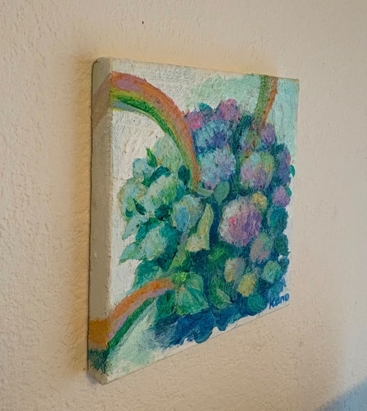 hydrangea II」/油彩/原画/キャンバス/10㎝×10㎝ - メルカリ
