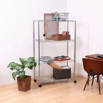 ４段 メタル マルチシェルフ 幅90 cm メタルラック ディスプレイラック シェルフ 陳列棚 洋服ラック 衣類収納