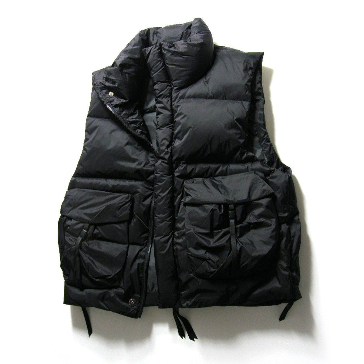 WOODENDOLL ウッディンドール ダウンベスト ボリュームネック アウターの上からも着用 オーバーサイズ ブラック ｜ 秋冬