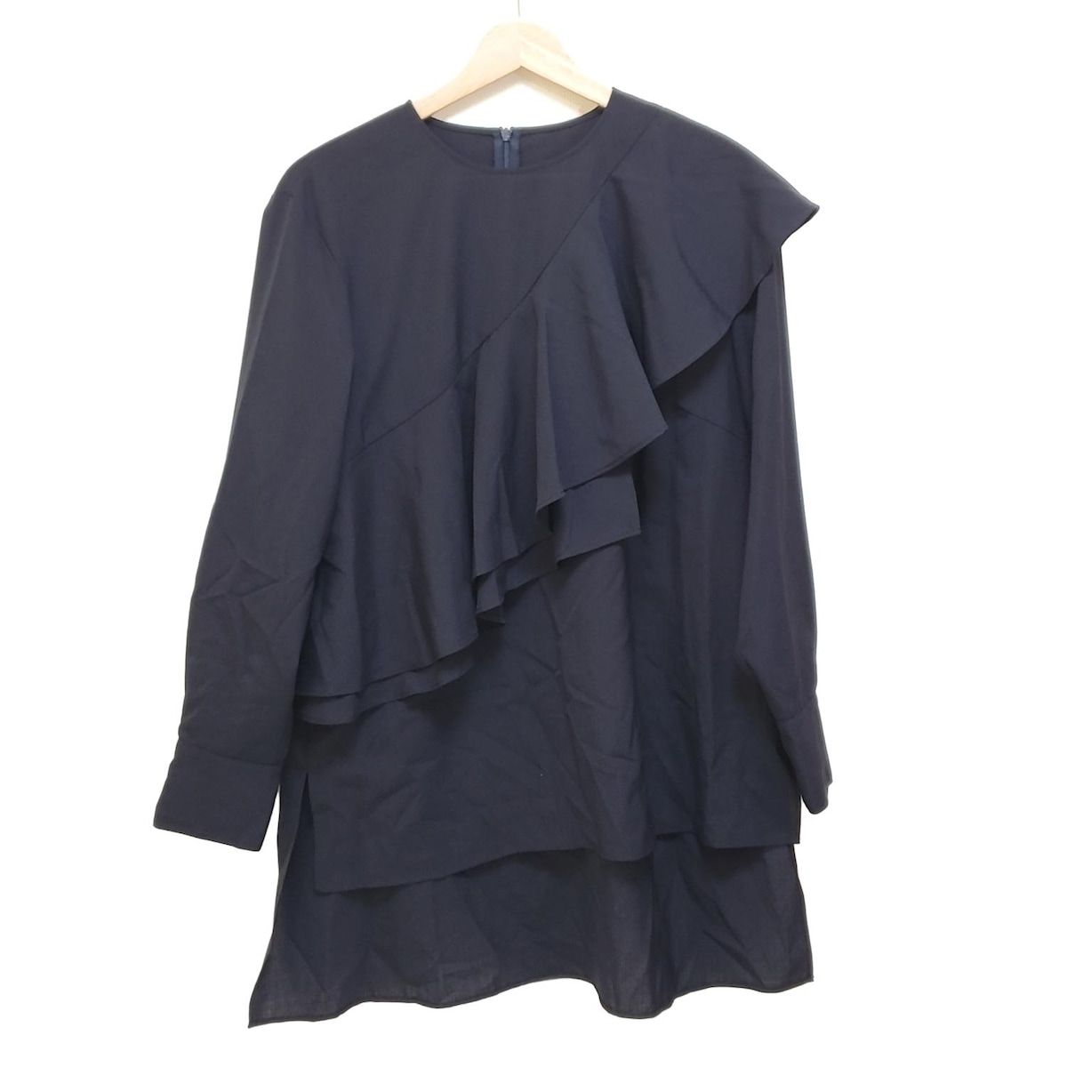 ADORE アドーア 長袖カットソー サイズ28 L レディース 黒 クルーネック フリル