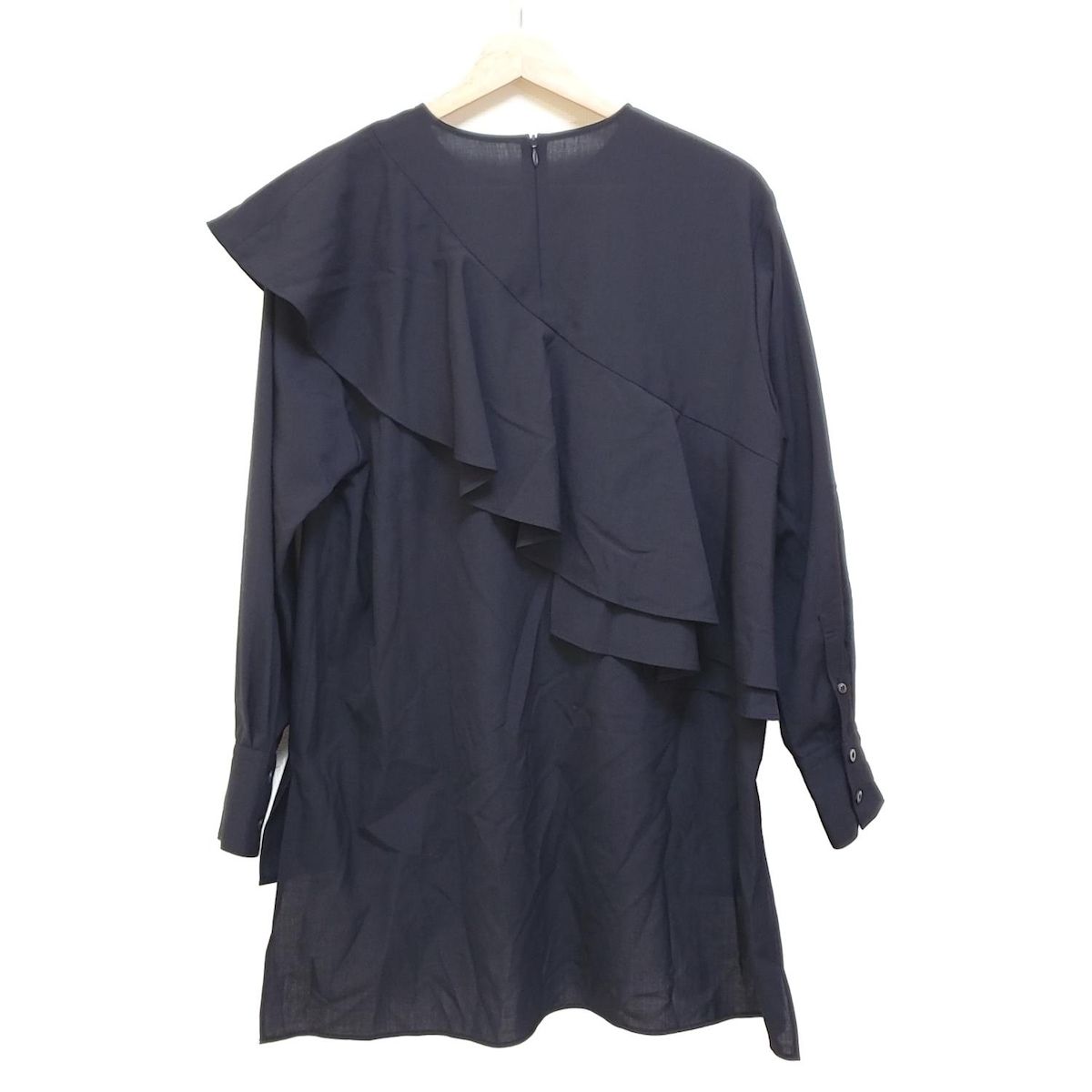 ADORE アドーア 長袖カットソー サイズ28 L レディース - 黒 クルーネック フリル