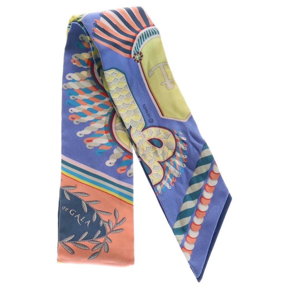 HERMES エルメス ツイリー EPAULETTES 肩章 ネイビー シルク