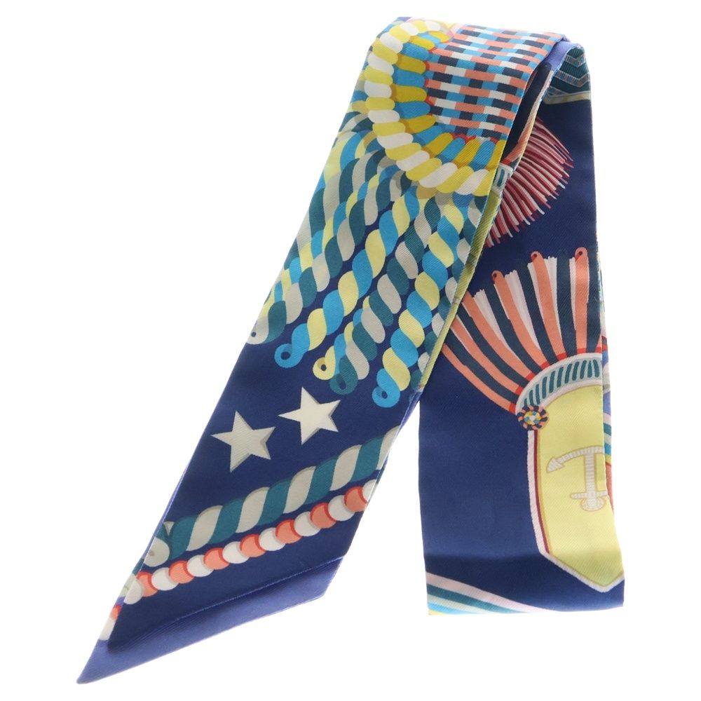 HERMES エルメス ツイリー EPAULETTES 肩章 ネイビー シルク