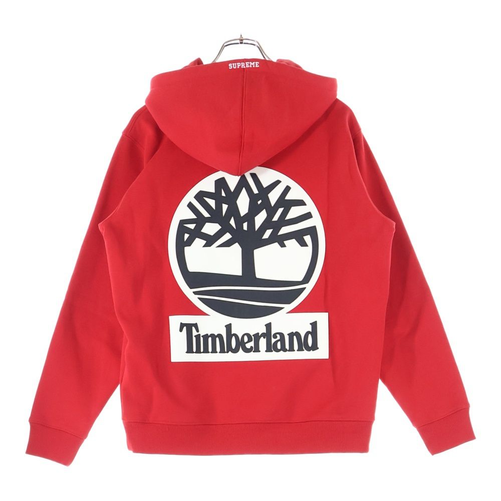SUPREME シュプリーム 16 AW Timberland LOGO SWEATSHIRTS ティンバーランド ロゴ刺繍プルオーバースウェットパーカー フーディー レッド