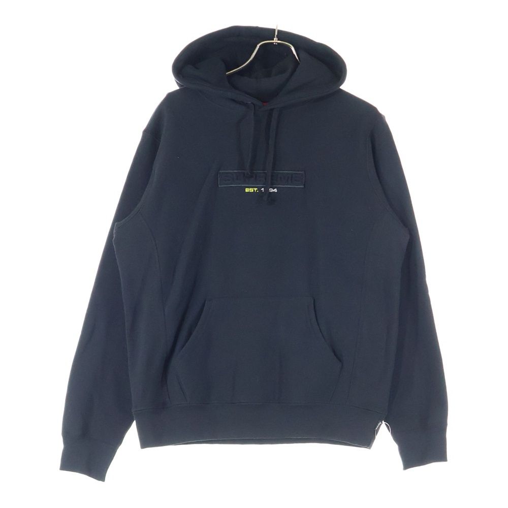 SUPREME シュプリーム 18 SS Embossed Logo Hooded Sweatshirts エンボスロゴプルオーバースウェットパーカー フーディー ブラック