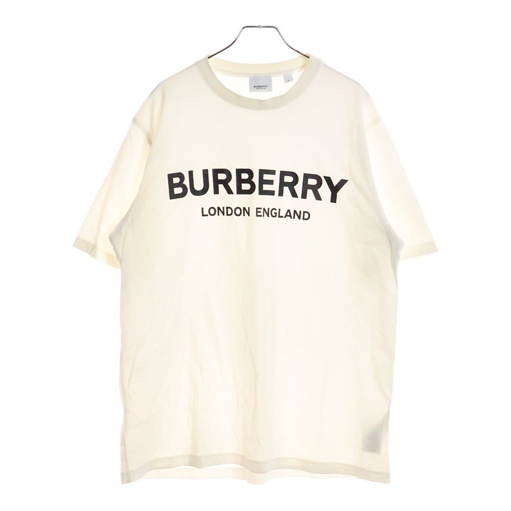 バーバリー LOGO PRINT TEE 8026017 フロントロゴプリント クルーネック半袖Tシャツカットソー ホワイト