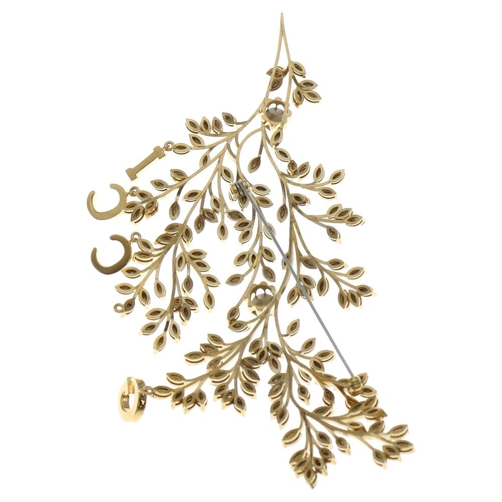 GUCCI グッチ クリスタルブローチ ラインストーン ゴールド GP