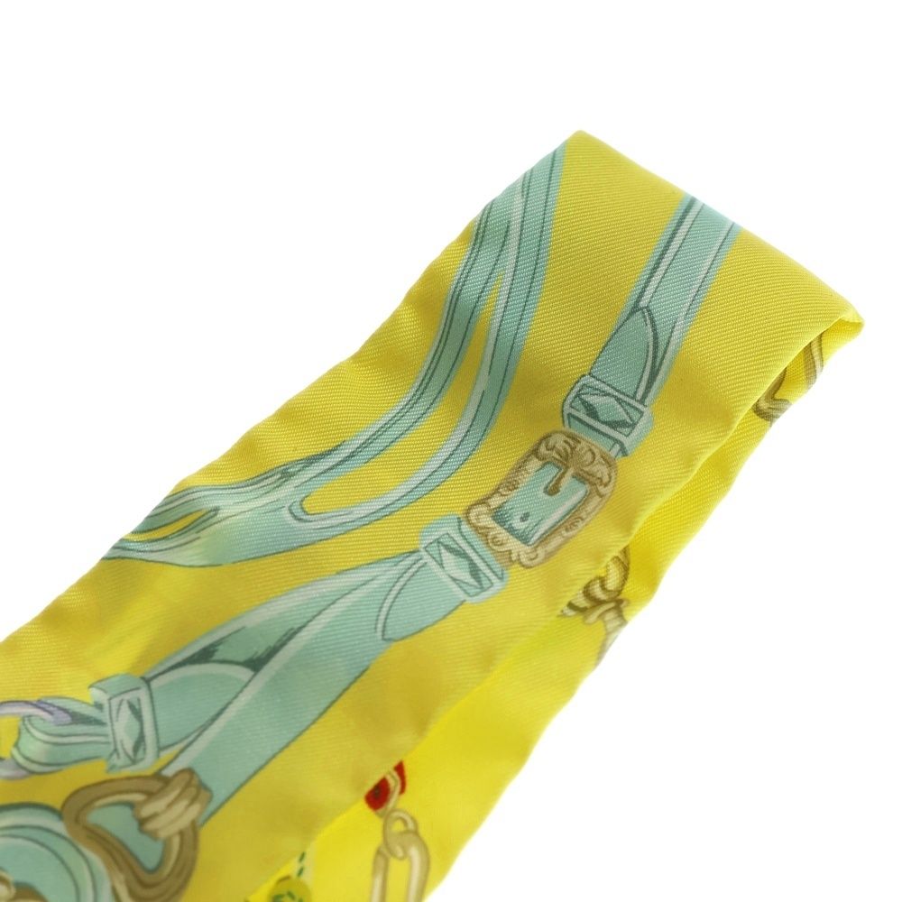 HERMES エルメス ツイリー Brides de Gala Applique Pique ブリッド ドゥ ガラ アップリケ ピケ イエロー シルク スカーフ レディース