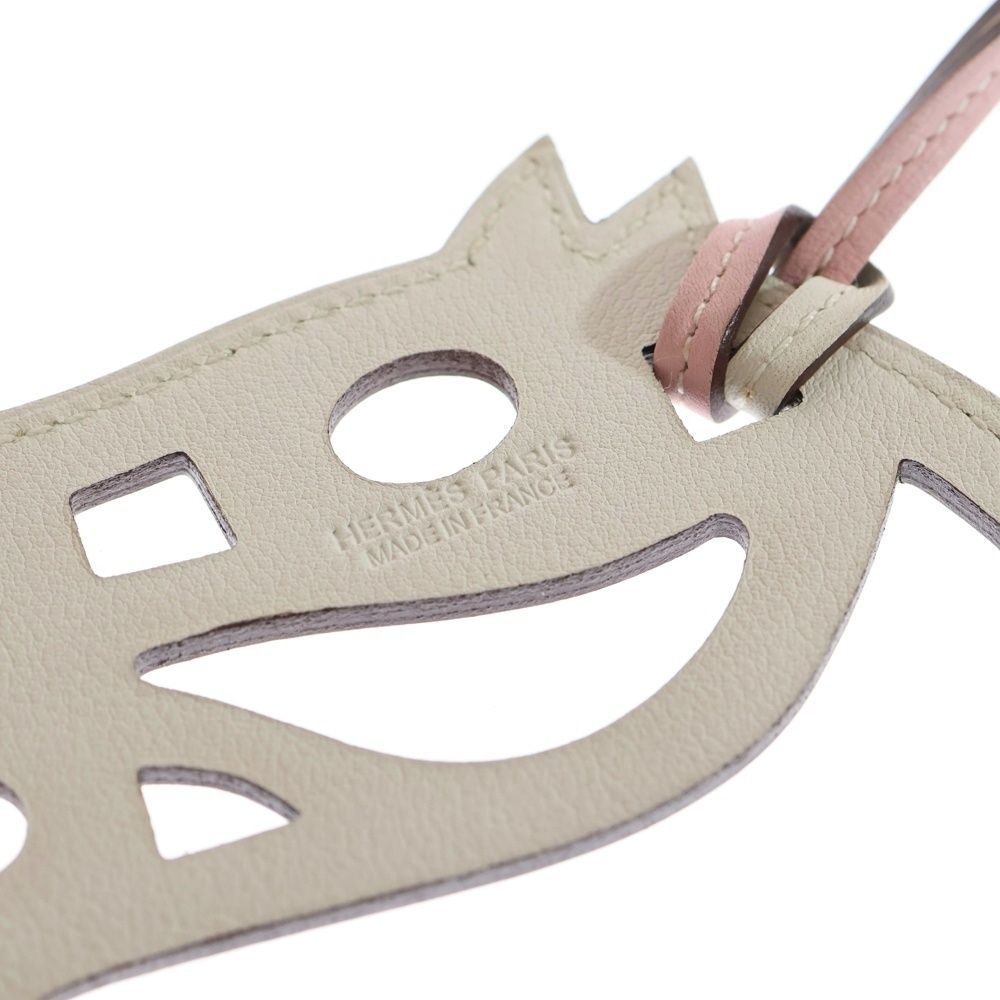 HERMES (エルメス) パドック シュバル バッグチャーム ピンク レザー