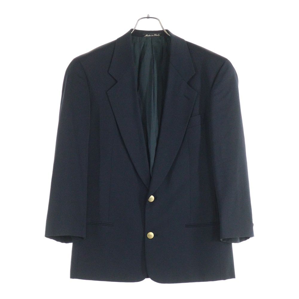 GIORGIO ARMANI ジョルジオアルマーニ GAロゴボタン ウール 2 B テーラードジャケット ネイビー