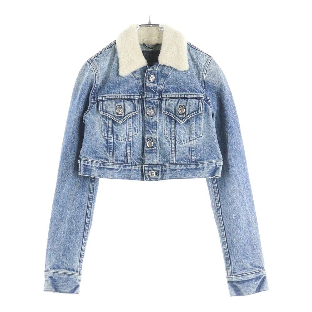 CHROME HEARTS (クロムハーツ) レザークロスパッチ ボア クロップド