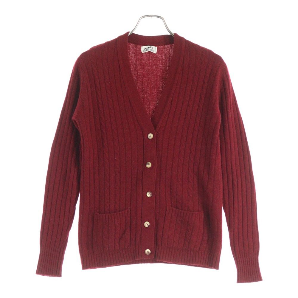 HERMES (エルメス) ロゴボタンポケット付カシミヤ長袖カーディガン