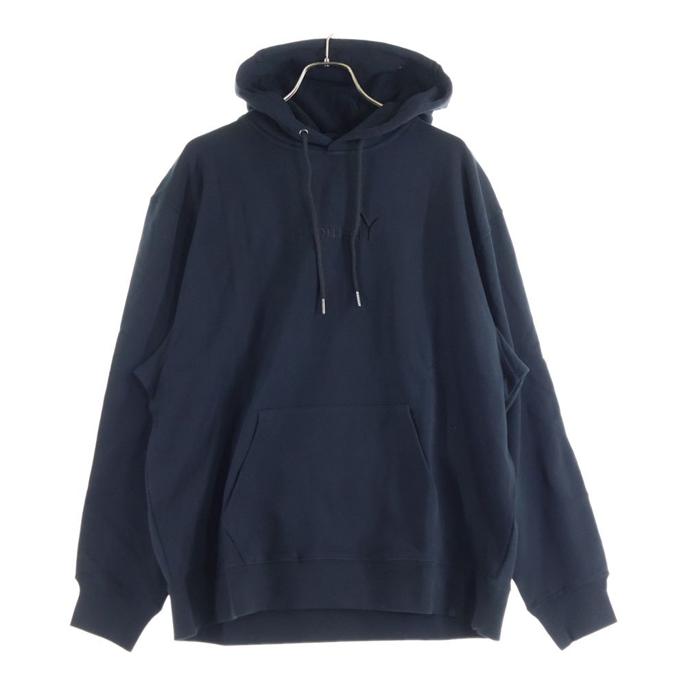 Ground Y グラウンドワイ 24 SS ERA SWEAT HOODIE ニューエラコラボ バックプリントロゴ刺繍プルオーバースウェットパーカー ブラック GS T 50 050 1