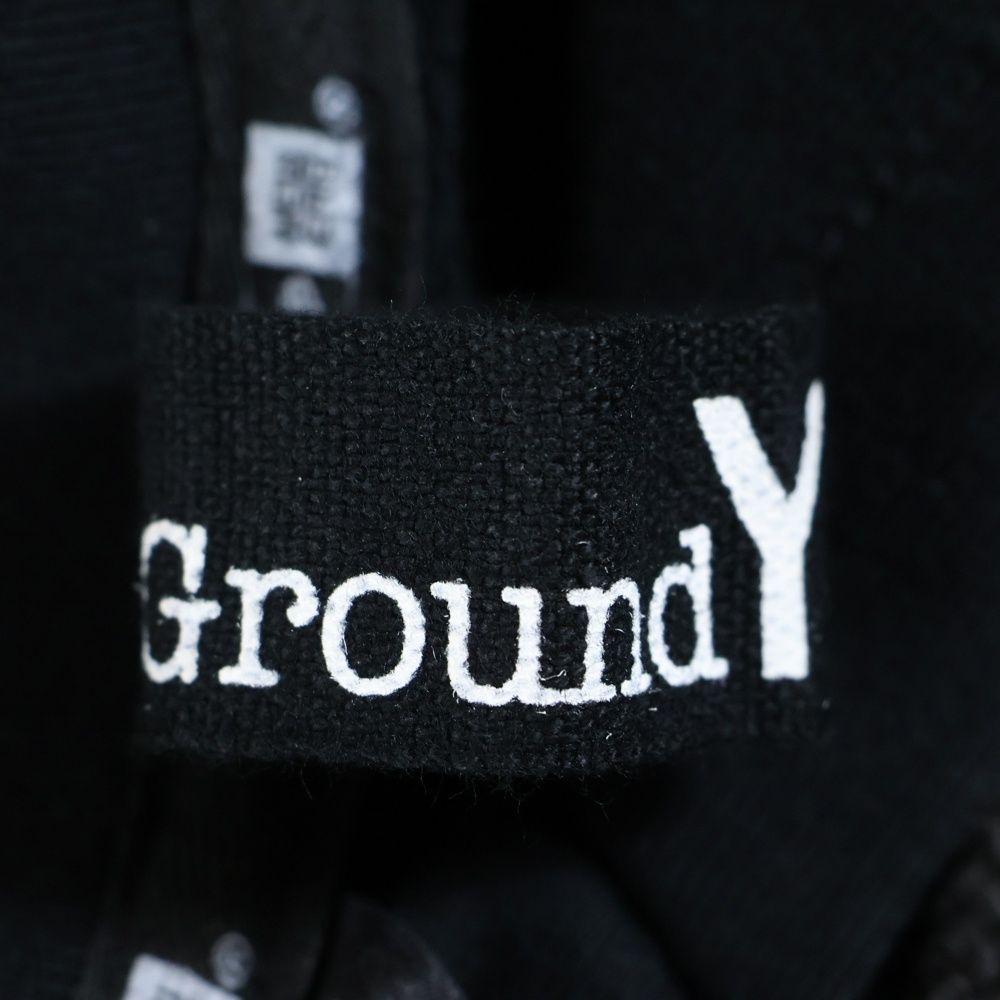 Ground Y グラウンドワイ 24 SS ERA SWEAT HOODIE ニューエラコラボ バックプリントロゴ刺繍プルオーバースウェットパーカー ブラック GS T 50 050 1 春コーデ ブラック系