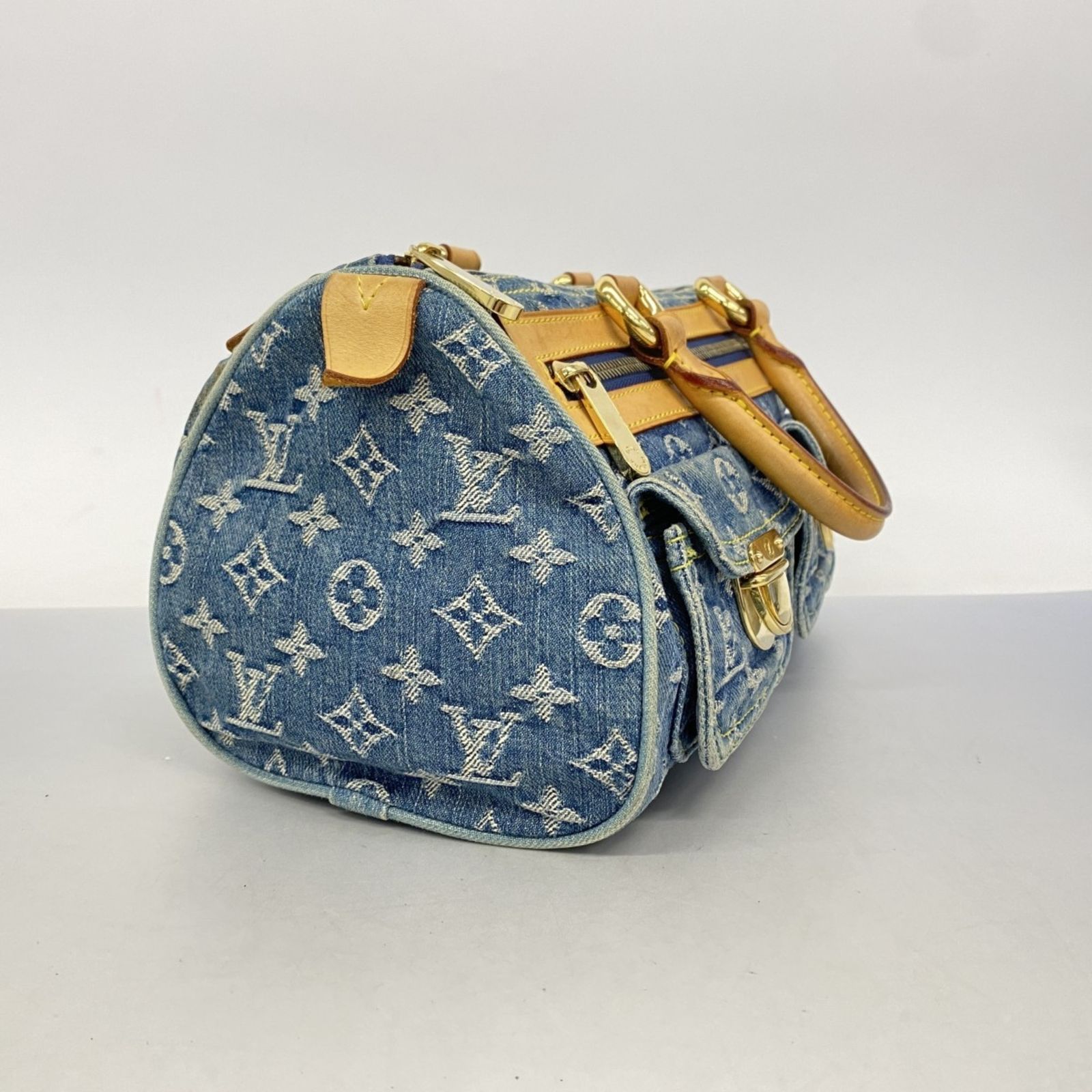 ルイ ヴィトン Louis Vuitton ハンドバッグ モノグラム デニム ネオスピーディ M 95019 ブルーレディース