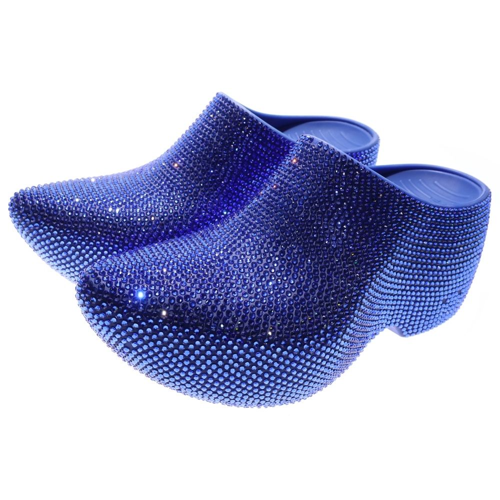 バレンシアガ TECHNO CLOG MULE テクノクロッグ ミュール ラインストーン装飾 ローカットシューズ サンダル ブルー 739861