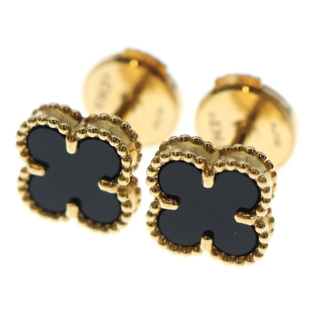 Van Cleef Arpels ヴァンクリーフアンドアーペル スウィートアルハンブラ ピアス オニキス イエローゴールド Au 750 YG ジュエリー