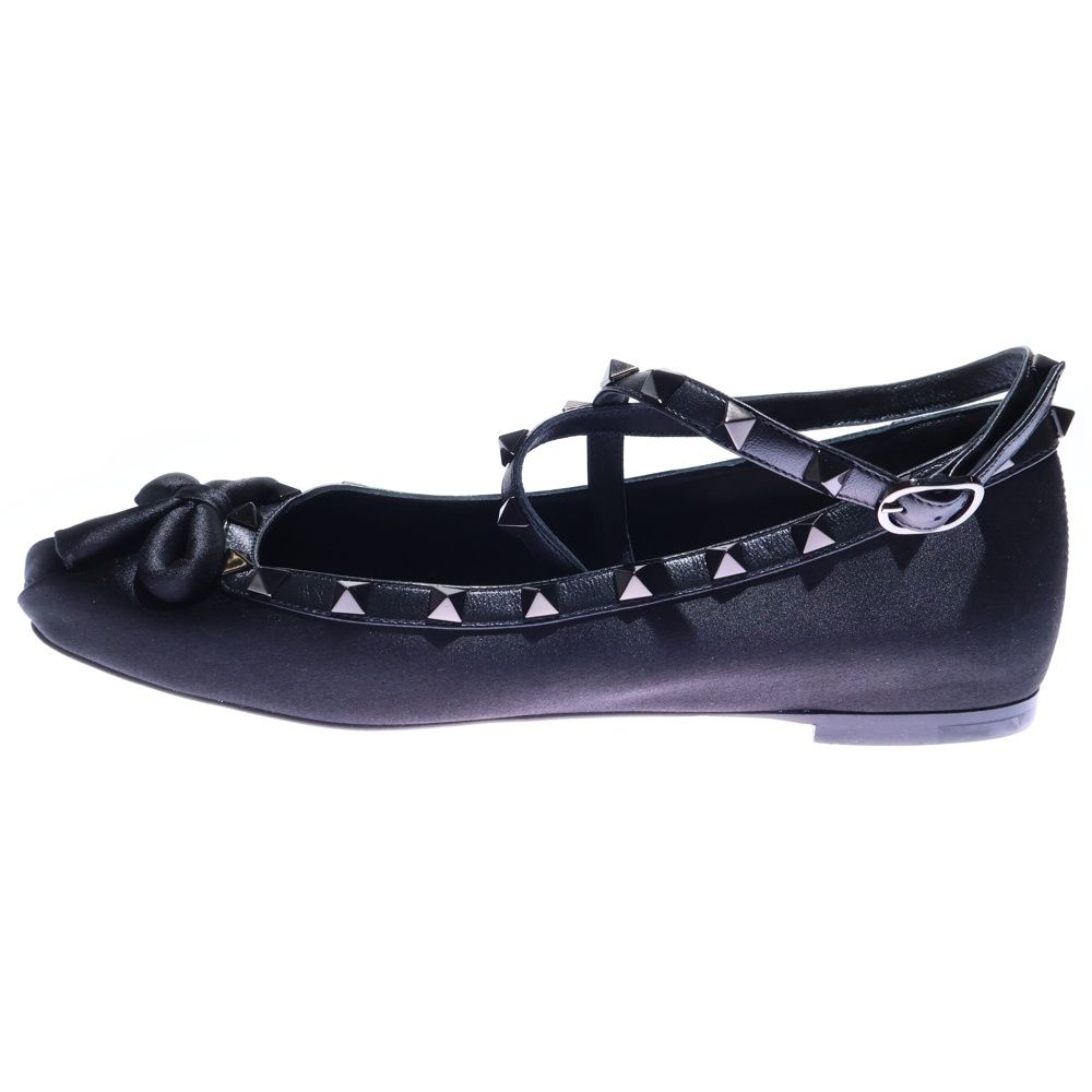 【A.A】ヴァレンティノ ガラヴァーニ　ロックスタッズエナメル バレリーナ ロックスタッズ エナメル バレリーナ for ウィメンズ インチ ブラック