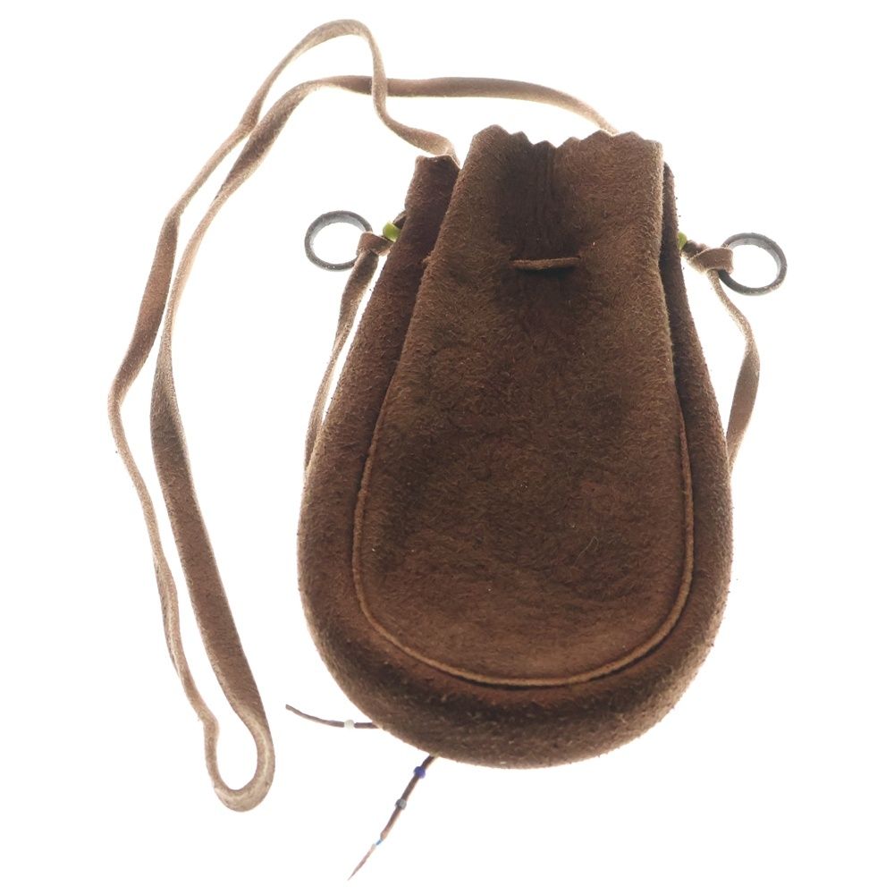 goro s ゴローズ K 18付きフラワーコンチョ付きマチ付き巾着ポーチ L シルバーゴールド