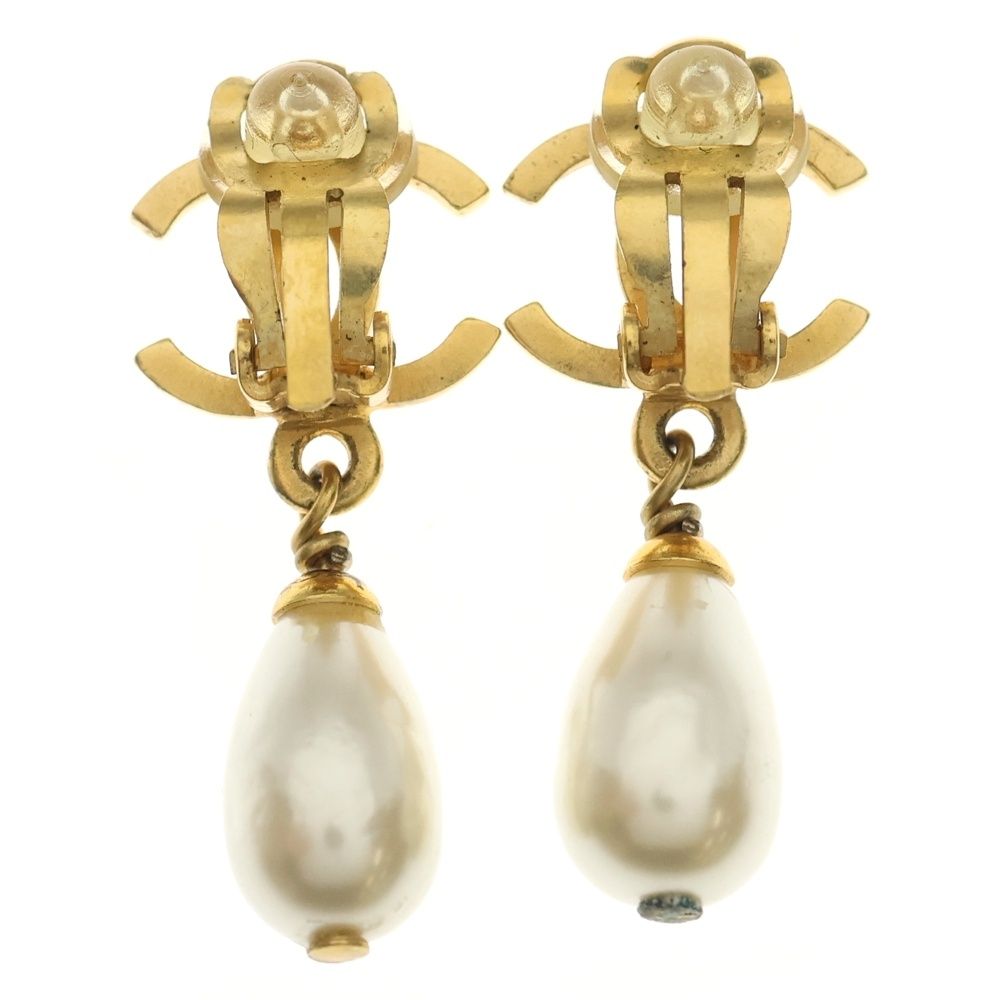 CHANEL シャネル ココマーク イヤリング パール スイング ゴールド GP ヴィンテージ 97 P