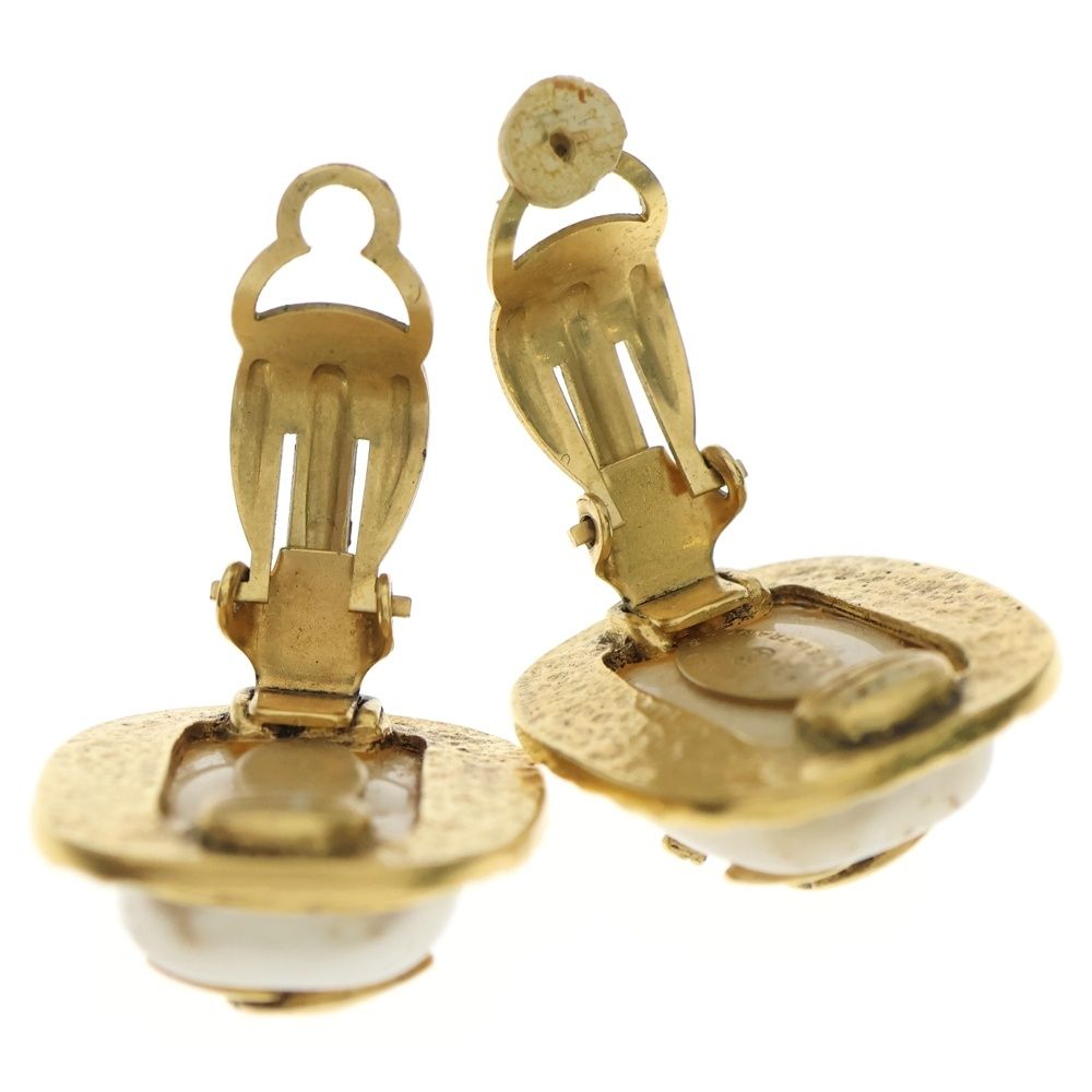  CHANEL シャネル ココマーク ロゴ パール イヤリング ホワイト×ゴールド イヤリング アクセサリー