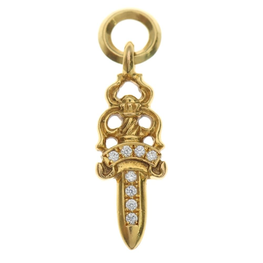 CHROME HEARTS (クロムハーツ) 22K #5 DAGGER P/DIA #5ダガーチャーム アフター PAVEダイヤ ペンダントトップ ゴールド BCA031