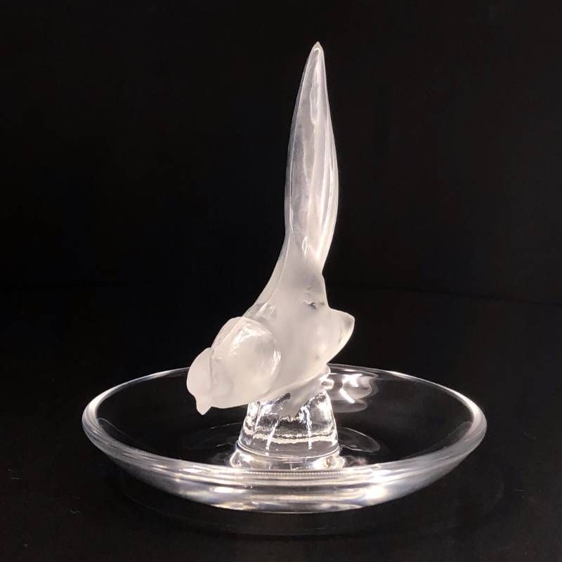 美品】Lalique ラリック／バード 鳥 リング ピン トレイ 小物入れ